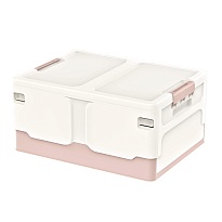 Ящик пластиковый складной белый, дно розовое, 480х360х240 мм в Новомосковске Ящик пластиковый складной белый, дно розовое, 480х360х240 мм в Новомосковске