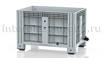 Контейнер iBox сплошной на ножках с краном серый в Новомосковске