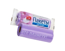Мешки для мусора 35 л, ароматизированные, сиреневые, в рулоне 20 шт., ПНД, 12 мкм, 560х530 мм, GRIFON Полевые Цветы, 100-034 в Новомосковске