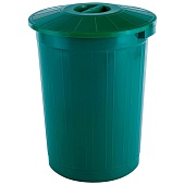 Мусорный бак с крышкой 60 л зеленый