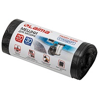 Мешки для мусора 20 л, черные, в рулоне 30 шт., ПНД, 8 мкм, 500х450 мм, LAIMA, 601376 в Новомосковске