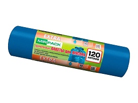 Мешки для мусора 120 л, синие, в рулоне 10 шт., ПНД, 14 мкм, 1100х700 мм, EXTRA, ex1201802 в Новомосковске Мешки для мусора 120 л, синие, в рулоне 10 шт., ПНД, 14 мкм, 1100х700 мм, EXTRA, ex1201802 в Новомосковске
