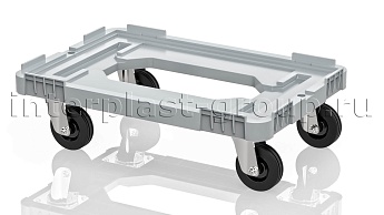 Тележка пластиковая с отверстием без тормозов серая в Новомосковске Тележка пластиковая с отверстием без тормозов серая в Новомосковске