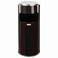 Урна с пепельницей 27 л, нержавеющая сталь, черная, LAIMA PROFESSIONAL в Новомосковске