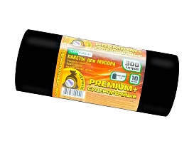 Мешки для мусора 300 л, черные, в рулоне 10 шт., ПВД 70 мкм, 1400х1000 мм, PREMIUM+, 30010160 в Новомосковске Мешки для мусора 300 л, черные, в рулоне 10 шт., ПВД 70 мкм, 1400х1000 мм, PREMIUM+, 30010160 в Новомосковске
