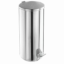 Урна для мусора с педалью, усиленное, Титан, 50 л, кольцо под мешок, нержавеющая сталь, хром в Новомосковске