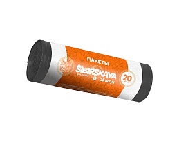 Мешки для мусора 20 л, черные, в рулоне 25 шт., ПНД, 6 мкм, 420х450 мм, SIBIRSKAYA, 101-001 S в Новомосковске