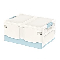 Ящик пластиковый складной белый, дно голубое, 480х360х240 мм в Новомосковске