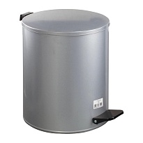 Ведро для мусора с педалью, усиленное, Титан, 15 л, серое, оцинкованная сталь в Новомосковске