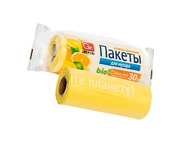 Мешки для мусора 35 л, ароматизированные, желтые, в рулоне 20 шт., ПНД, 12 мкм, 560х530 мм, GRIFON Цитрусовый Микс, 100-033 в Новомосковске