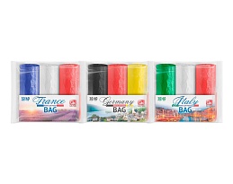 Мешки для мусора 30 л, ассорти, в рулоне 20 шт., ПНД, 9 мкм, 600х500 мм, GRIFON Триколор, 101-024 в Новомосковске