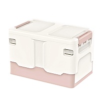 Ящик пластиковый складной белый, дно розовое, 370х240х240 мм в Новомосковске