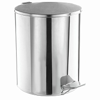 Ведро для мусора с педалью, усиленное, ТИТАН, 7 л, кольцо под мешок, нержавеющая сталь, хром в Новомосковске Ведро для мусора с педалью, усиленное, ТИТАН, 7 л, кольцо под мешок, нержавеющая сталь, хром в Новомосковске