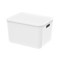 Ящик пластиковый вкладываемый белый 410х305х245 мм в Новомосковске Ящик пластиковый вкладываемый белый 410х305х245 мм в Новомосковске