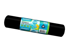 Мешки для мусора 240 л, черные, в рулоне 10 шт., ПВД 80 мкм, 1300х930 мм, EXPORT, exp 24010167 в Новомосковске Мешки для мусора 240 л, черные, в рулоне 10 шт., ПВД 80 мкм, 1300х930 мм, EXPORT, exp 24010167 в Новомосковске