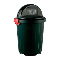 Мусорный бак с крышкой - клавишей 105 л темно-зеленый 105 темно-зеленый в Новомосковске
