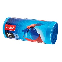 Мешки для мусора 35 л, с ушками, синие, в рулоне 30 шт., ПНД, 10,5 мкм, 640х500 мм, PACLAN Multitop, 600819 в Новомосковске