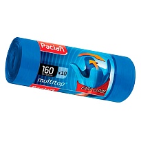 Мешки для мусора 160 л, с ушками, синие, в рулоне 10 шт., ПВД, 30 мкм, 1250х900 мм, PACLAN Multitop, 604064 в Новомосковске