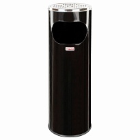 Урна с пепельницей 18 литров, нержавеющая сталь, черная, LAIMA PROFESSIONAL в Новомосковске