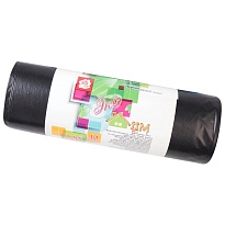 Мешки для мусора 220 л, черные, в рулоне 10 шт., ПВД, 29 мкм, 1100х830 мм, Концепция Быта ЭкоДом, 604924 в Новомосковске