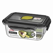 Контейнер для продуктов герметичный с клапаном Brilliant прямоугольный 0,45 л (черный)