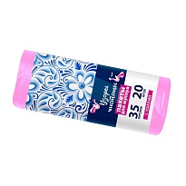 Мешки для мусора 35 л, с ушками, розовые, в рулоне 20 шт., ПНД, 12 мкм, 655х500 мм, Узоры Чистоты, МУ3469 (МСУ-35роз) в Новомосковске