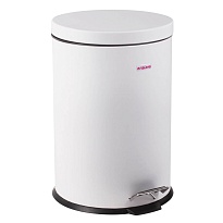 Ведро-контейнер для мусора (урна) с педалью LAIMA Classic, 12 л, белое, глянцевое, металл, со съемным внутренним ведром в Новомосковске