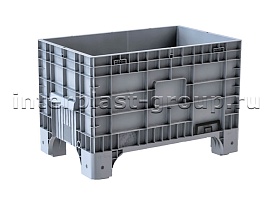 Контейнер iBox сплошной на ножках с краном серый в Новомосковске